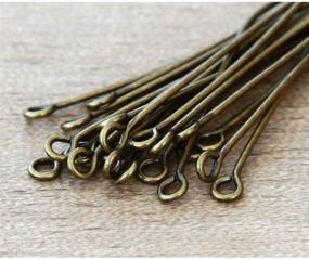 img 1 attached to 🧵 400pcs Antique Bronze Eye Pins for Jewelry Beading Craft Making - 30mm Length, 0.8mm Wire Gauge - CF153-30