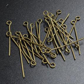 img 2 attached to 🧵 400pcs Antique Bronze Eye Pins for Jewelry Beading Craft Making - 30mm Length, 0.8mm Wire Gauge - CF153-30