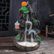 🏔️ solejazz waterfall backflow incense burner set: mountain incense holders with 120 cones & 30 sticks for home, office, yoga, aromatherapy ornament logo
