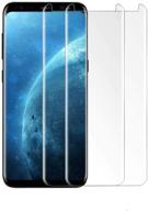 📱 защитное стекло для экрана samsung galaxy s8, закаленное, 2 штуки - совместимо с чехлами, без пузырей, легкая установка, анти-отпечатки, полное покрытие. логотип