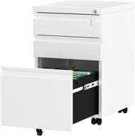 🗄️ yitahome 3-drawer mobile file cabinet: lockable office storage filing cabinet for legal/letter size - pre-assembled metal file cabinet (white) logo