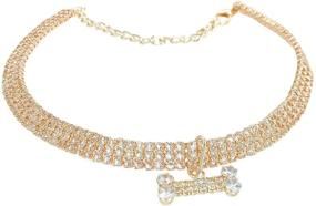 img 4 attached to 🐾 XINAOBAOLUO 2021 Fashion Pet Jewelry Necklace: Sparkling Rhinestone Chain Collar for Cats and Dogs