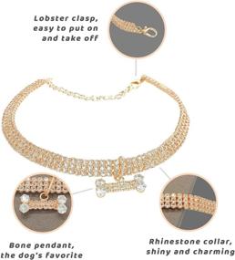img 1 attached to 🐾 XINAOBAOLUO 2021 Fashion Pet Jewelry Necklace: Sparkling Rhinestone Chain Collar for Cats and Dogs