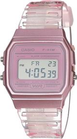 img 3 attached to Часы Casio розового кварца ⌚ с резиновым ремешком, 20 мм (модель: F-91WS-4CF)