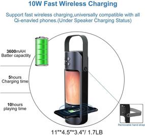 img 2 attached to 🔥 Flame Speaker with Stereo Pairing, 10W Portable Bluetooth Support for TV, Patio, Party - QI Fast Wireless Charging, USB/MicroSD/AUX Input