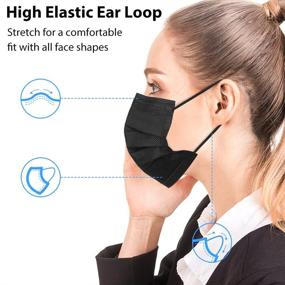 img 2 attached to 👨 Egook Black Disposable Face Masks for Occupational Health & Safety