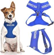 non-pull, waterproof, and padded vest dog harness for service dogs - blue color coded design alerts others of dog's working status (size s) логотип