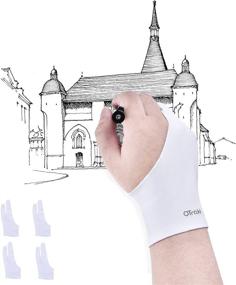 img 4 attached to OTraki 4 Pack Artist Gloves for Drawing Tablet - Free Size Fingered Drawing Glove for Graphics Pad Painting - Suitable for Both Right Hand or Left Hand - 2.95 x 7.87 inch