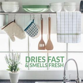 img 1 attached to 🧽 Полотенца Fabresh для кухни - высокая впитываемость, быстрое высыхание, полость из микрофибры и хлопка для чистки, скраббинга, стирки и сушки - 23 дюйма x 16 дюймов, зеленые, набор из 3 штук.