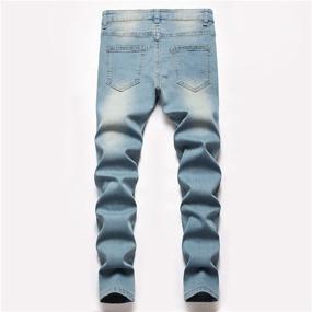 img 1 attached to 👖 Stylish Skinny Fit Distressed Young Boys' Slim Denim Jeans Pants with Ripped Design for Fashionable Appeal