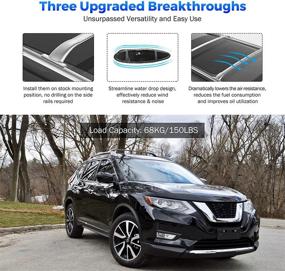 img 1 attached to 🚗 Aluminum Roof Rack Crossbars for Nissan Rogue 2014-2020 with Side Rail | Luggage Carrier Cross Bar for Snowboards, Canoes, Kayaks, and Bikes