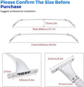 img 3 attached to 🚗 Aluminum Roof Rack Crossbars for Nissan Rogue 2014-2020 with Side Rail | Luggage Carrier Cross Bar for Snowboards, Canoes, Kayaks, and Bikes