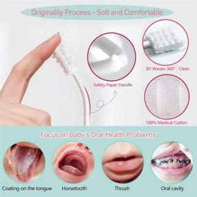 img 3 attached to 👶 Baby Toothbrush - Infant Gum Cleaner & Disposable Tongue Cleaner for 0-36 Month Baby - Gauze Toothbrush for Infant Oral Care