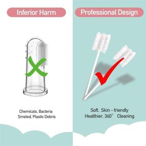 img 2 attached to 👶 Baby Toothbrush - Infant Gum Cleaner & Disposable Tongue Cleaner for 0-36 Month Baby - Gauze Toothbrush for Infant Oral Care