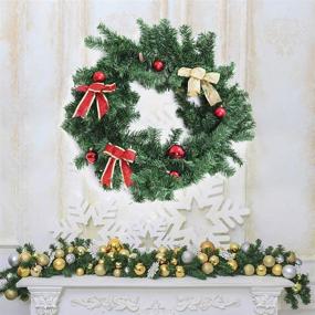 img 3 attached to Pataku 9 FT Artificial Christmas Garland Greenery for Indoor & Outdoor Decor - Premium Fireplace, Mantel, Front Door, Stairs, Railings Decorations (1 Pack)