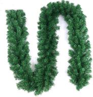 pataku 9 ft artificial christmas garland greenery for indoor & outdoor decor - premium fireplace, mantel, front door, stairs, railings decorations (1 pack) logo