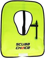 🟨 large neon yellow scuba choice snorkel vest for adults with customizable name box logo