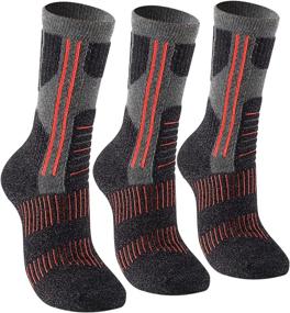 img 4 attached to Performance Women's Mid-Calf Crew Socks with Padding, Anti-Blister Technology, Odor Resistance, and Sweat Wicking for Trekking and Mountaineering