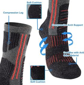 img 2 attached to Performance Women's Mid-Calf Crew Socks with Padding, Anti-Blister Technology, Odor Resistance, and Sweat Wicking for Trekking and Mountaineering