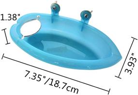 img 3 attached to Wontee Bird Bath Box: Portable Parrot Hanging Bathroom Bathing Tub with Mirror - Perfect for Small Birds - Cleaning Supplies included
