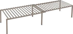 img 1 attached to 🗄️ Seville Classics Iron Slat Expandable Kitchen Counter and Cabinet Shelf: Enhanced Storage Solution in Platinum