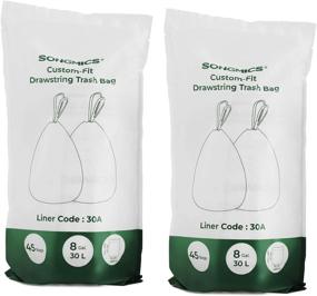 img 4 attached to SONGMICS UKRB30A02 Drawstring Trash Bags: Custom-Fit, 8.5 Gallon, 2 Rolls, 90 Count – Robust, Watertight Liners for 16 Gallon Dual Trash Can in Kitchen, White