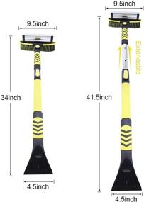 img 2 attached to ❄️ Extendable Car Snow Brush with Detachable Ice Scraper, Ergonomic Foam Grip - Ideal for Snow Removal on Car Auto SUV Truck Windshield and Windows, Measures 34" to 41.5