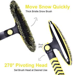 img 3 attached to ❄️ Extendable Car Snow Brush with Detachable Ice Scraper, Ergonomic Foam Grip - Ideal for Snow Removal on Car Auto SUV Truck Windshield and Windows, Measures 34" to 41.5