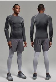 img 3 attached to Milin Naco Baselayer Compression Shirts Black3 M