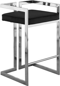 img 1 attached to 🪑 Ezra Collection Modern Upholstered Counter Height Stool with Steel Base - Durable, Black Velvet, 19&#34; W x 17.5&#34; D x 31&#34; H (909Black-C)