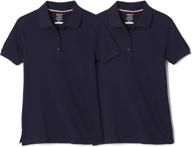 french toast girls' short sleeve stretch pique polo - 2 pack: comfortable and stylish uniform shirts for girls logo