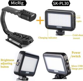 img 3 attached to 🎥 Sevenoak Handheld Stabilizer & Video LED Lights: Enhance Skateboarding Footage for DJI OSMO, iPhone 11, X, 8 Plus, 7, GoPro, DSLR Camera & More!