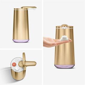 img 2 attached to 🛒 Buy the simplehuman 10 oz. Touch-Free Foam Sensor Pump Dispenser with Lavender Soap and Refillable Cartridges, Brass 10 Ounces!