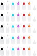 🎨 30pcs precision tip applicator bottles with 1oz translucent bottles, colored tips, and mini funnels - ideal for diy quilling craft and acrylic painting logo