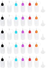 img 4 attached to 🎨 30pcs Precision Tip Applicator Bottles with 1oz Translucent Bottles, Colored Tips, and Mini Funnels - Ideal for DIY Quilling Craft and Acrylic Painting