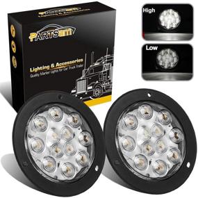 img 4 attached to 💡 Partsam 2 шт. 4" Водонепроницаемая фонарь заднего хода - крепление фланцевое, 12 светодиодов для грузовика, автоприцепа, дома на колесах - белый