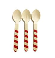 🔴 red striped wooden spoons – perfect stix striped spoons (pack of 36), 6-inch logo