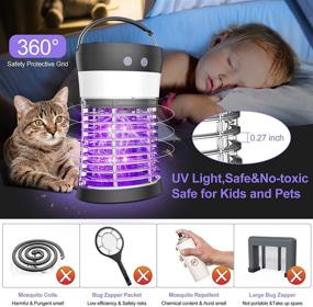 img 2 attached to 🦟 Bug Zapper: Powerful Electric Solar Mosquito Killer for Indoor & Outdoor Use - Waterproof, Rechargeable, 3000V High Powered Pest Control Insect Fly Trap - Ideal for Home, Kitchen, Patio, Backyard, Camping