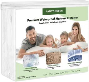 img 4 attached to Premium Waterproof Mattress Protector with 100% Cotton Terry Cover - Hypoallergenic, Breathable & Noiseless - Fitted 14"-18" Deep - Vinyl Free