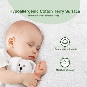 img 2 attached to Premium Waterproof Mattress Protector with 100% Cotton Terry Cover - Hypoallergenic, Breathable & Noiseless - Fitted 14"-18" Deep - Vinyl Free