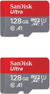 enhanced capacity sandisk 256gb x2 microsd hc ultra uhs-1 memory card logo