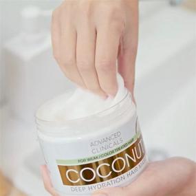 img 3 attached to 💆 Ultimate Hair Repair: Advanced Clinicals Coconut Oil Deep Hydration Hair Repair Mask - Strengthen Dry, Color-Treated, Weak Hair with Shea Butter & Kelp, 12 oz