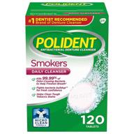 🚬 120 штук таблетки для очистки зубных протезов polident для курильщиков логотип