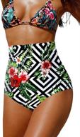 🩳 upopby women's plus size high waisted tummy control tankini swim shorts bikini bottoms logo