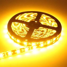 img 3 attached to Brighten Up Your Spaces with EverBright Waterproof Yellow LED Strip Lights - 5M/16.4Ft, Flexible & Easy to Install, Ideal for TV, Cabinet, Bedroom, Party, Stage, Holiday, and Garden Decoration, Includes 12V Power Supply