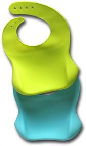 img 1 attached to 👶 Stain-Resistant Silicone Baby Bibs - Easy-Clean, Soft Waterproof Bibs for Comfort, Set of 2 Vibrant Colors