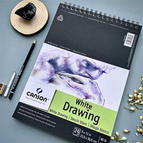 img 2 attached to 📝 Canson Artist Series Pure White Drawing Paper Pad - Fine Texture, Top Wire Bound, 80 lb, 9 x 12 Inch - Bright White, 24 Sheets