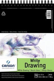 img 4 attached to 📝 Canson Artist Series Pure White Drawing Paper Pad - Fine Texture, Top Wire Bound, 80 lb, 9 x 12 Inch - Bright White, 24 Sheets