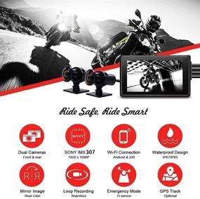 img 3 attached to 📷 VSYSTO Fish Eye Camera Motorcycle Recording Dash Cam: Dual 2 Channels, Front & Rear 1080P Sports Action Camera with GPS/WiFi, 150° Wide Angle Lens, 3" IPS Screen