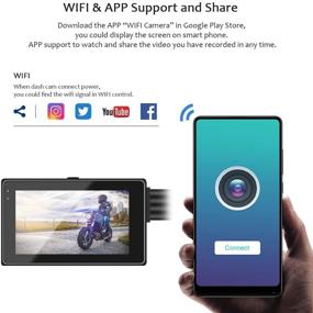 img 2 attached to 📷 VSYSTO Fish Eye Camera Motorcycle Recording Dash Cam: Dual 2 Channels, Front & Rear 1080P Sports Action Camera with GPS/WiFi, 150° Wide Angle Lens, 3" IPS Screen